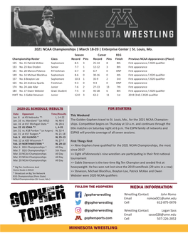 Media Information Minnesota Wrestling