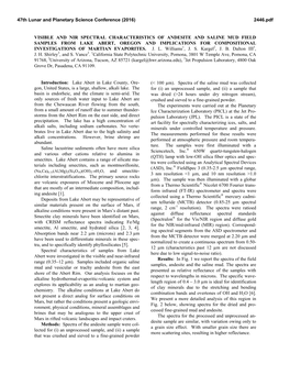 Visible and Nir Spectral Characteristics Of