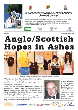 Anglo/Scottish Hopes in Ashes