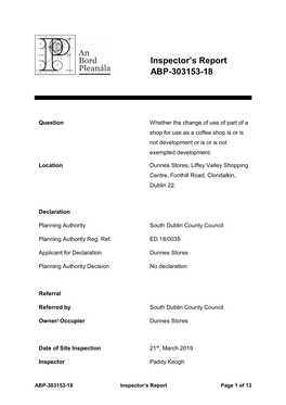 Inspector's Report ABP-303153-18