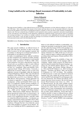 Using Latinflexi for an Entropy-Based Assessment of Predictability in Latin Inﬂection