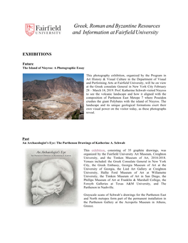 Greek, Roman and Byzantine Resources and Information at Fairfield University