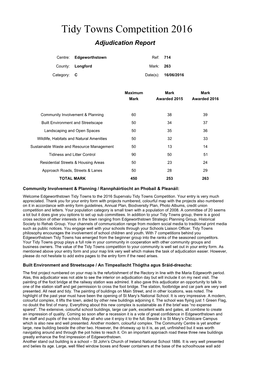 Tidy Towns Competition 2016