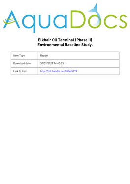 Elkhair Oil Terminal (Phase II) Environmental Baseline Study