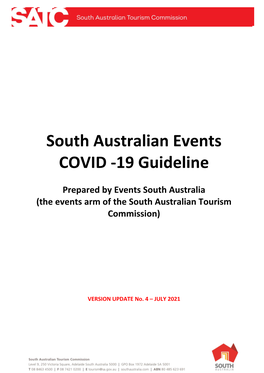 South Australian Events COVID -19 Guideline