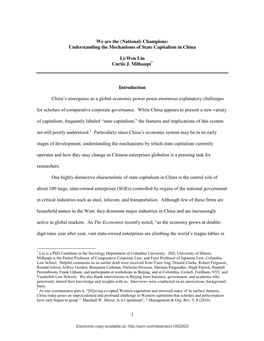 (National) Champions: Understanding the Mechanisms of State Capitalism in China