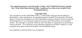 8/22/74 HJR1105 Women's Equality Day” of the White House Records Office: Legislation Case Files at the Gerald R