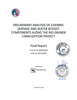 Water Budget Study Final Report