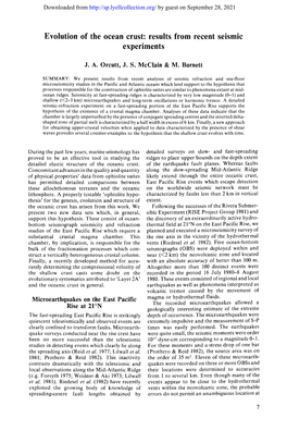 Evolution of the Ocean Crust: Results from Recent Seismic Experiments