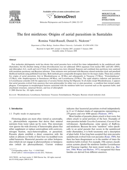 The First Mistletoes: Origins of Aerial Parasitism in Santalales