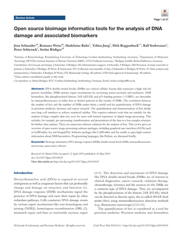 Open Source Bioimage Informatics Tools for the Analysis of DNA Damage and Associated Biomarkers