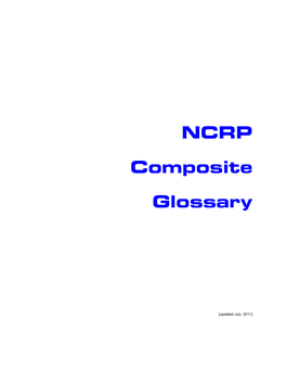 NCRP Composite Glossary