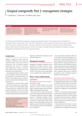 Gingival Overgrowth: Part 2: Management Strategies