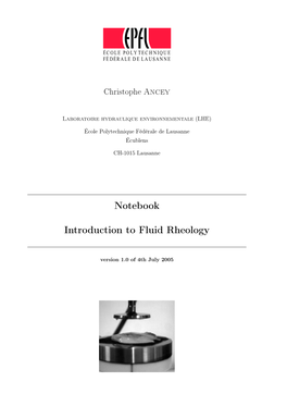 Notebook Introduction to Fluid Rheology