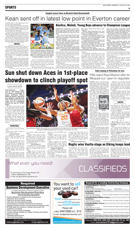 Sun Shut Down Aces in 1St-Place Showdown to Clinch Playoff Spot