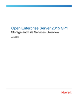 OES 2015: Storage and File Services Overview