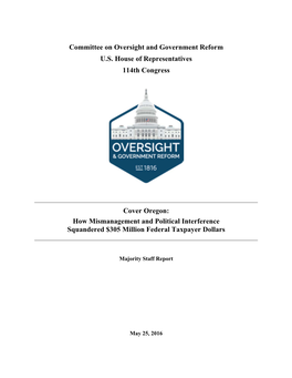 Committee on Oversight and Government Reform U.S. House Of