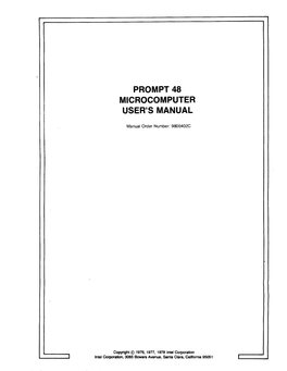 Prompt 48 Microcomputer User's Manual