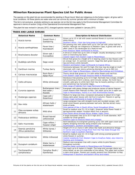 Plant List Are Recommended for Planting in Royal Ascot