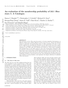 An Evaluation of the Membership Probability of 212$\Lambda $ Boo Stars: I. a Catalogue