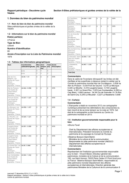 1. Données Du Bien Du Patrimoine Mondial