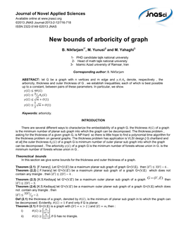 New Bounds of Arboricity of Graph