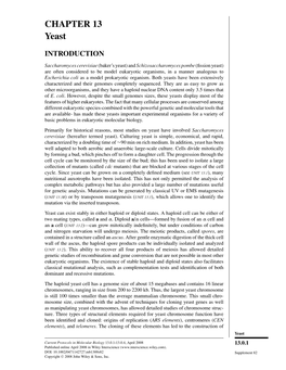 "Yeast". In: Current Protocols in Molecular Biology