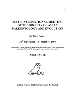 Abstracts 4Th SAPE Meeting 2004