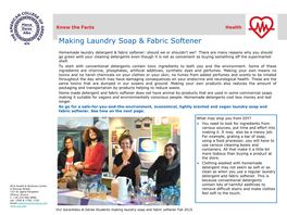 Making Laundry Soap & Fabric Softener