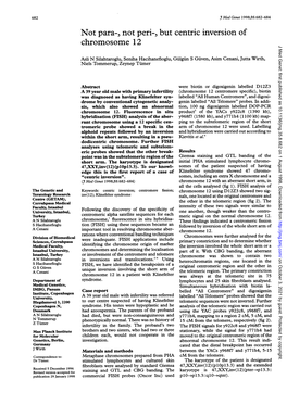 Not Para-, Not Peri-, but Centric Inversion of Chromosome 12