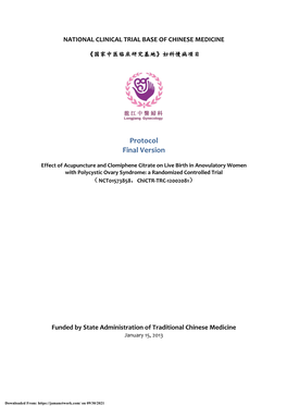 Effect of Acupuncture and Clomiphene in Chinese Women with Polycystic Ovary Syndrome