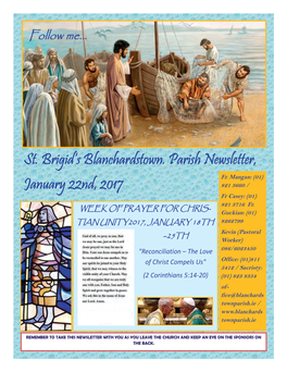 St. Brigid's Blanchardstown. Parish Newsletter, January 22Nd, 2017