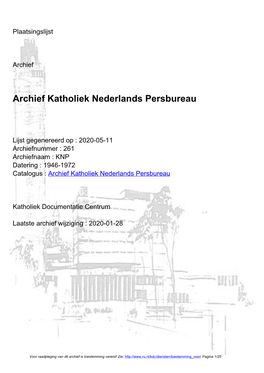 Archief Katholiek Nederlands Persbureau