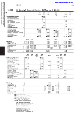 12.130 12.130 St-Gingolph–Bouveret–Monthey–St-Maurice Û Ù/A Ì