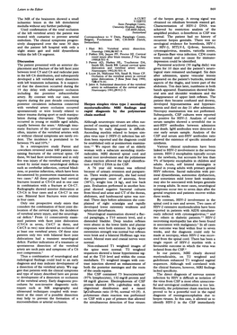 Dom Been Reported and the Diagnosis Could Showed the Existence of Specific Intrathecal Between 3% and 10%.2 Be Established Only at Postmortem Examina- Synthesis