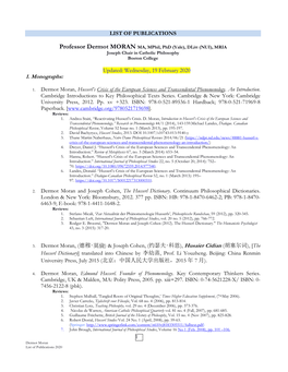 List of Publications