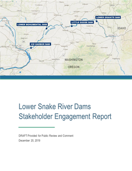 Lower Snake River Dams Stakeholder Engagement Report