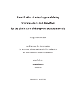 Identification of Autophagy-Modulating Natural Compounds