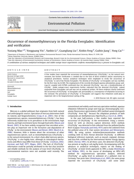 Occurrence of Monoethylmercury in the Florida Everglades: Identiﬁcation and Veriﬁcation