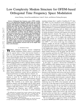 Low Complexity Modem Structure for OFDM-Based Orthogonal Time Frequency Space Modulation