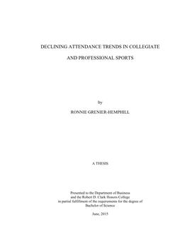 Declining Attendance Trends in Collegiate And