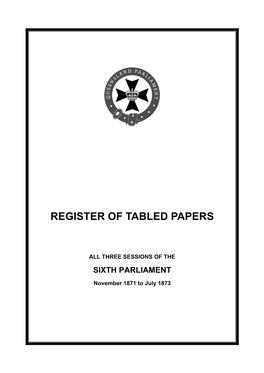 Register of Tabled Papers