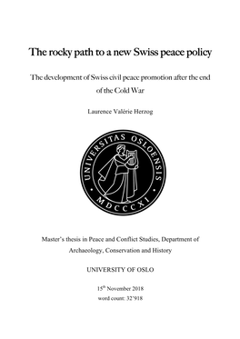 The Rocky Path to a New Swiss Peace Policy