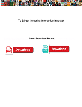 Td Direct Investing Interactive Investor