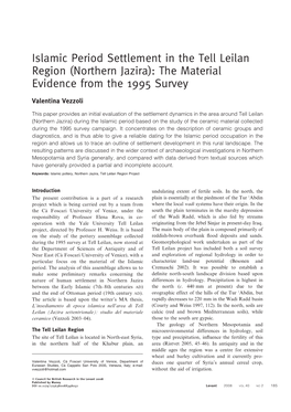 Islamic Period Settlement in the Tell Leilan Region (Northern Jazira): the Material Evidence from the 1995 Survey