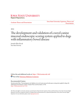 The Development and Validation of a Novel Canine Mucosal Endoscopic Scoring System Applied to Dogs with Inflammatory Bowel Disea