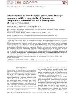 Diversification of Low Dispersal Crustaceans Through Mountain Uplift
