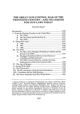 The Great Gun Control War of the 20Th Century — and Its Lessons for Gun Laws Toda
