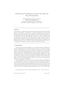 Clustering and Classification of Fuzzy Data Using the Fuzzy EM Algorithm