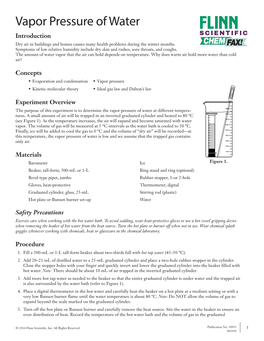 Vapor Pressure of Water Introduction SCIENTIFIC Dry Air in Buildings and Homes Causes Many Health Problems During the Winter Months